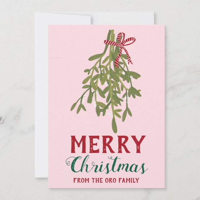 Carte MERRY NOËL Mistletoe Botanique Cuisine artisanale (Devant)