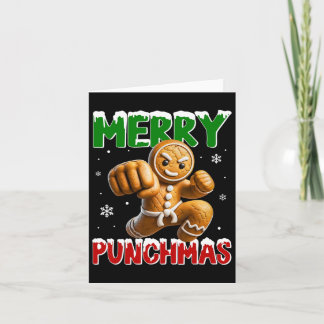 Carte Merry Punchmas Taekwondo Karate Gingerbread Man Ma