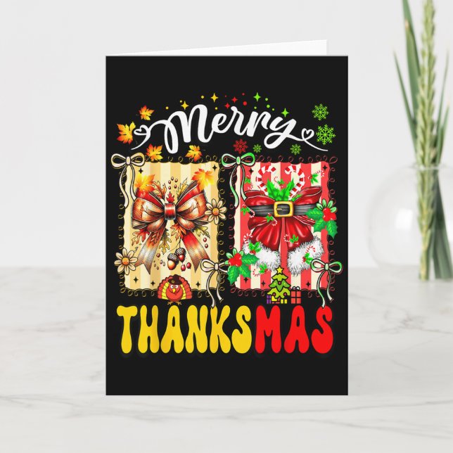 Carte Merry Thanksmas Thanksgiving Christmas Coquette Bo (Devant)