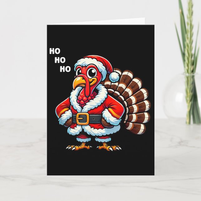 Carte Merry Thanksmas Thanksgiving Turkey Xmas Funny Kid (Devant)