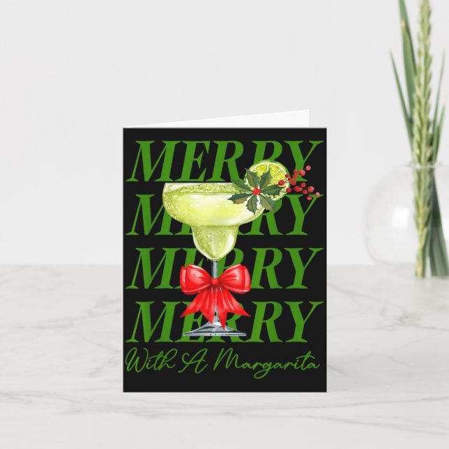 Carte Merry With A Margarita Christmas Drinking Margarit (Devant)