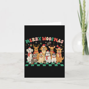Carte Merry Woofmas Joyeux Amoureux de les chiens de Noë