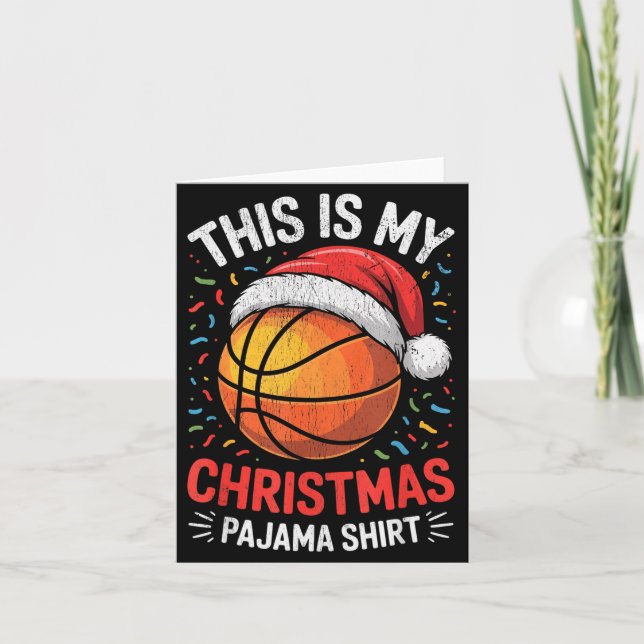 Carte Merry Xmas Basketball Santa Hat This Is My Christm (Devant)