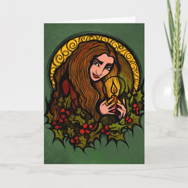 Carte Merry Yule sorcière (Devant)