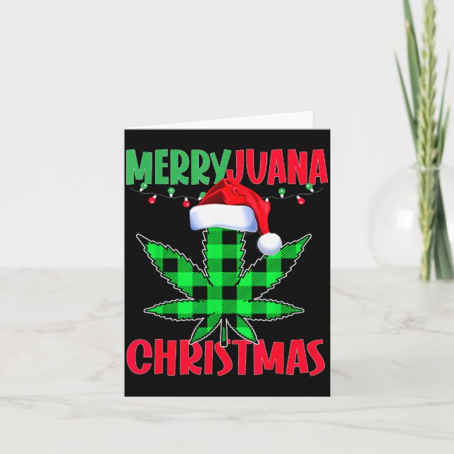 Carte Merryjuana Weed Leaf Funny Christmas Pajama X-mas  (Devant)