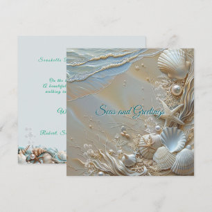 Carte Mers et Étoiles de mer Salutations Coquillages Per