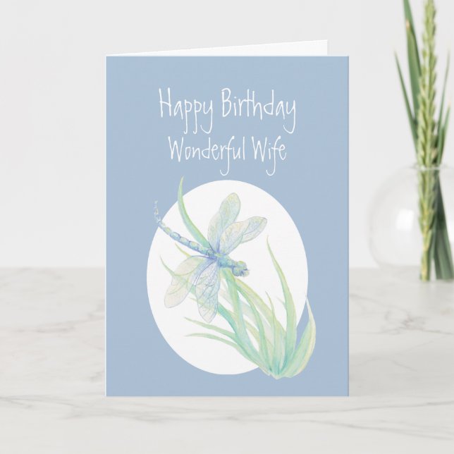 Carte Merveilleuse femme Birthday Watercolor Dragonfly a (Devant)