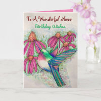 Merveilleuse nièce Anniversaire Hummingbird Conefl