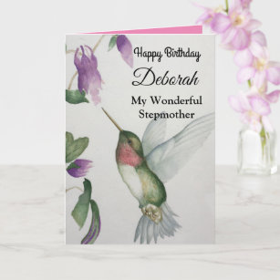 Carte Merveilleux Stepmère Joyeux Colibri d'anniversaire