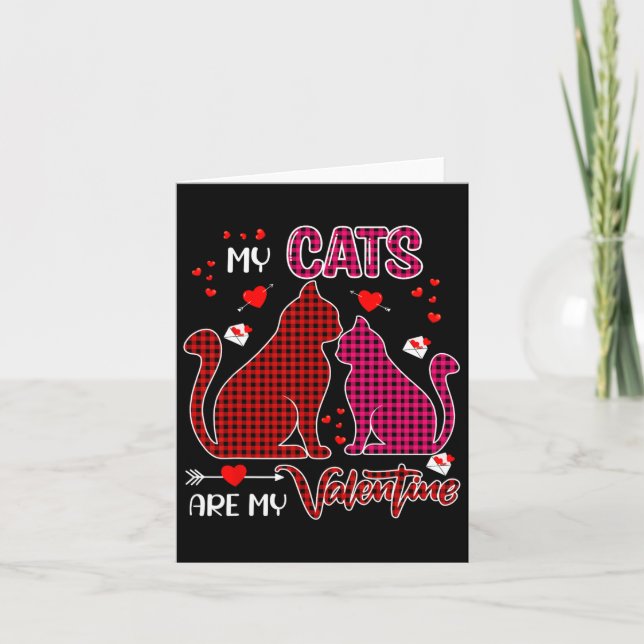 Carte Mes chats sont mon couple de la Saint-Valentin Cha (Devant)