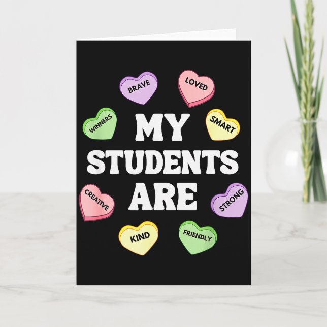 Carte Mes élèves sont intelligents Candy Heart Professeu (Devant)
