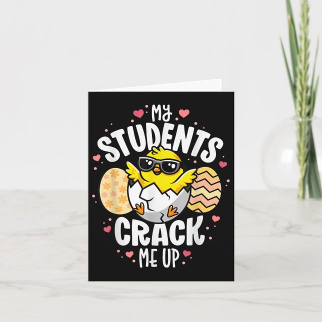 Carte Mes Étudiants M'Enseignent Drôle Pun Oeuf Ressort (Devant)