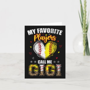 Carte Mes joueurs de baseball softball préférés m'appell