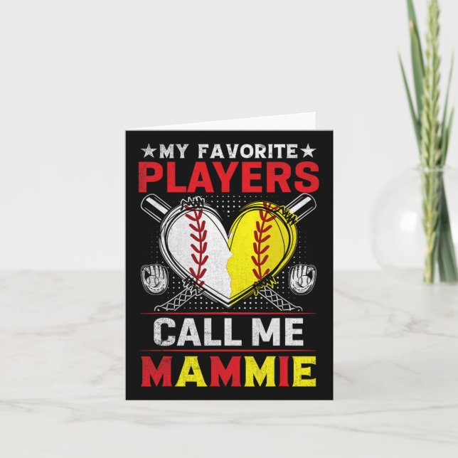 Carte Mes joueurs de baseball softball préférés m'appell (Devant)