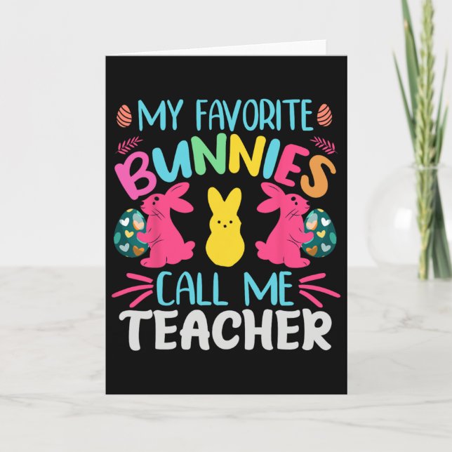 Carte Mes lapins préférés m'appellent enseignant Clroom  (Devant)