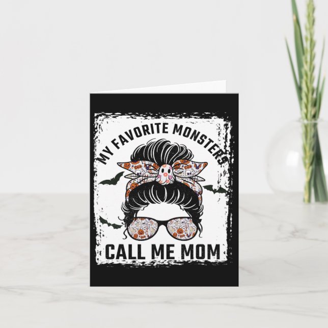 Carte Mes monstres préférés Appelez-Moi Maman Messy Bun  (Devant)