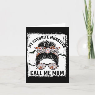 Carte Mes monstres préférés Appelez-Moi Maman Messy Bun 