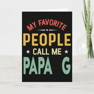 Carte Mes personnes préférées m'appellent Papa G Vintage
