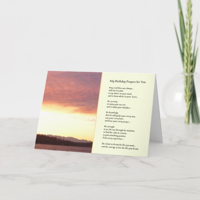 Carte Mes prières d'anniversaire pour toi... (Devant)