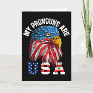 Carte Mes pronoms sont drôles d'aigle États-Unis 4 juill