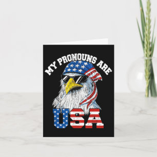 Carte Mes pronoms sont Usa Aigle patriotique drôle 4 jui