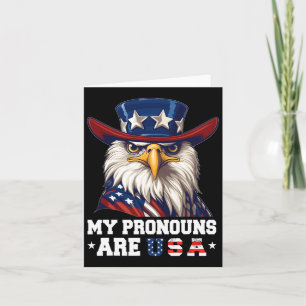 Carte Mes Pronounes Sont Usa Funny Eagle 4 Juillet Améri
