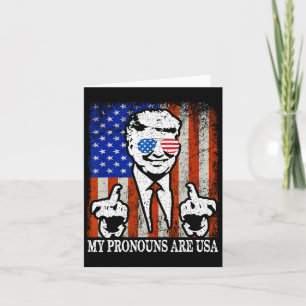 Carte Mes pronounounes sont le drapeau américain patriot