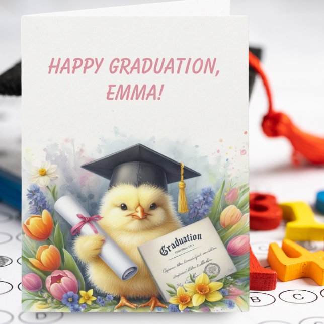 Carte Mésange adorable Joyeuse remise de diplôme  (Créateur téléchargé)