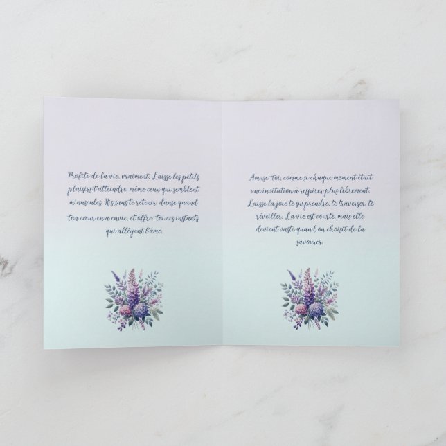 Carte Mésange chantant la tendresse (Intérieur)