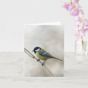 Carte Mésange charbonnière, nature hivernale minimaliste
