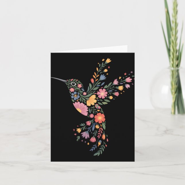 Carte Messag caché subtil anti-Trump Floral Hummingbird (Devant)