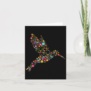 Carte Message caché subtil anti-Trump de colibri floral