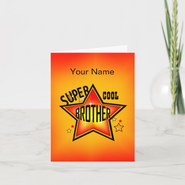 Carte Message d'accueil du frère Super Cool Star (Devant)
