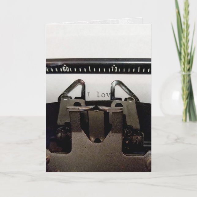 Carte message d'amour pour le conjoint sur machine à écr (Devant)
