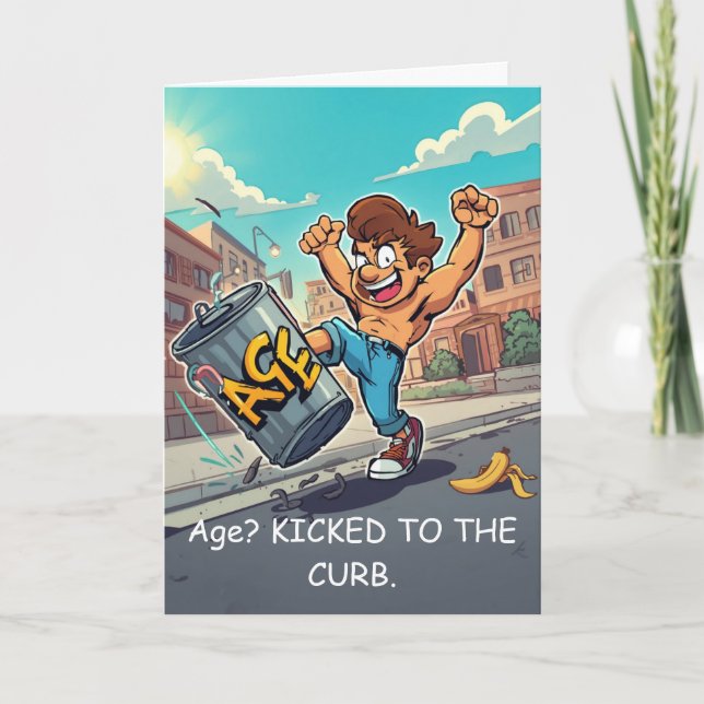Carte Message d'anniversaire Age Botte en touche (Devant)