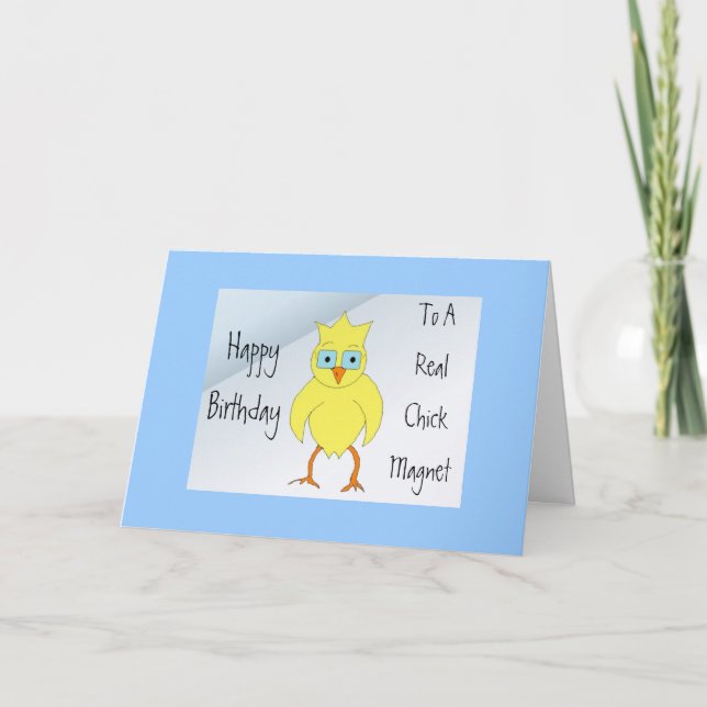 Carte Message d'anniversaire drôle pour une poulette (Devant)