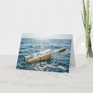 Carte Message de Joyeux Anniversaire dans une Bouteille