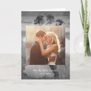 Carte Message de Merci Mariage de script de photo modern