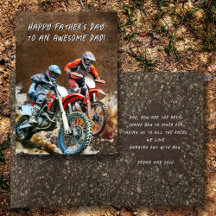 Message de motos cross de la fête des pères