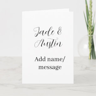 Carte Message de nom de couple de mariage date romantiqu