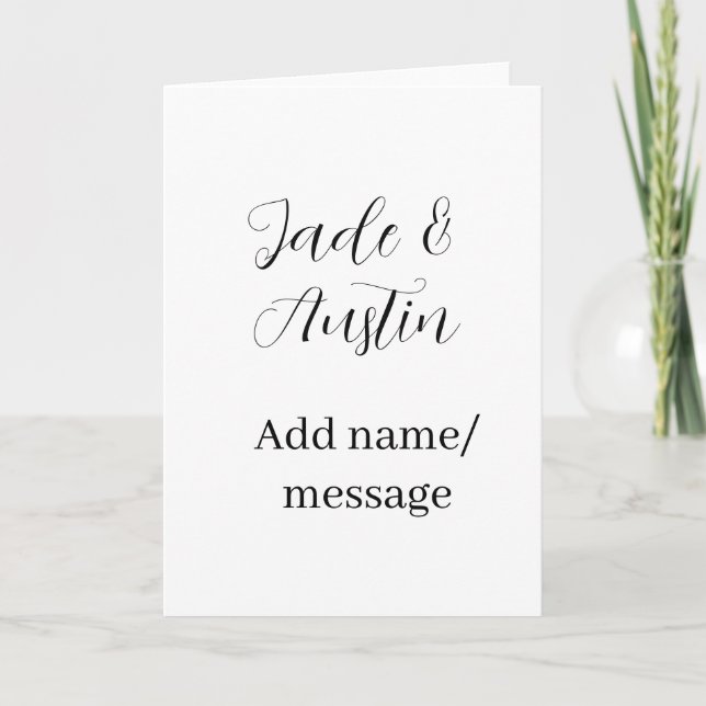 Carte Message de nom de couple de mariage date romantiqu (Devant)