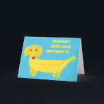 Carte Message personnalisé Banana Dog Funny Anniversaire<br><div class="desc">Cette jolie carte présente des illustrations de chiens de dachshund faits de bananes. Le message à l'avant et à l'intérieur peut être customisé avec votre propre texte afin que vous puissiez créer la carte parfaite pour n'importe quelle occasion.</div>