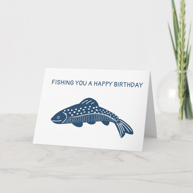 Carte Message personnalisé de la marine Blue Trout Fish  (Devant)
