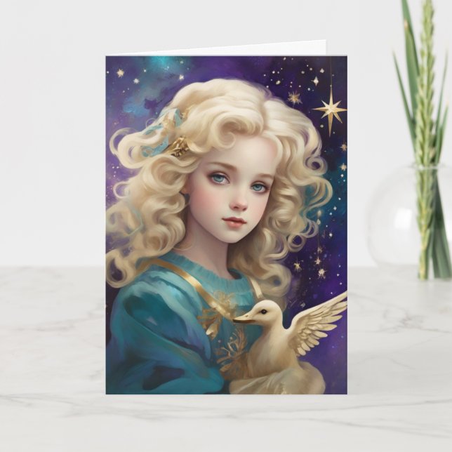 Carte Message personnalisé de l'ange Noël mignon (Devant)