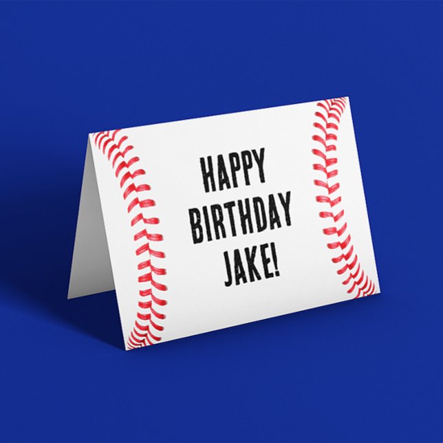 Carte Message personnalisé du joueur de baseball (custom baseball birthday greeting card.)