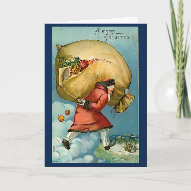 Carte Message personnalisé du Père Noël des années 1940  (Devant)