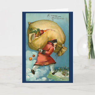 Carte Message personnalisé du Père Noël des années 1940 