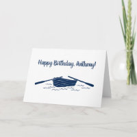 Message personnalisé graphique simple Blue Rowboat