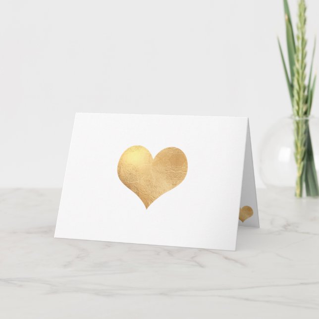 Carte Message PixDezines Faux Gold Heart/DO-IT-YOURSELF (Devant)