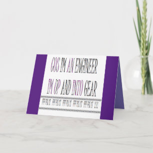 Carte Message pour les ingénieurs et ceux qui réparent l